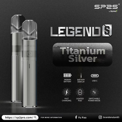 【SP2S Legend S 傳奇版主機】  SP2最新款鈦發光主機-兩檔調節-底部發光💥 通配一代lana/Sp2s/ilia等一代煙彈-VAKA糖果雲煙館