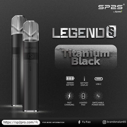 【SP2S Legend S 傳奇版主機】  SP2最新款鈦發光主機-兩檔調節-底部發光💥 通配一代lana/Sp2s/ilia等一代煙彈-VAKA糖果雲煙館