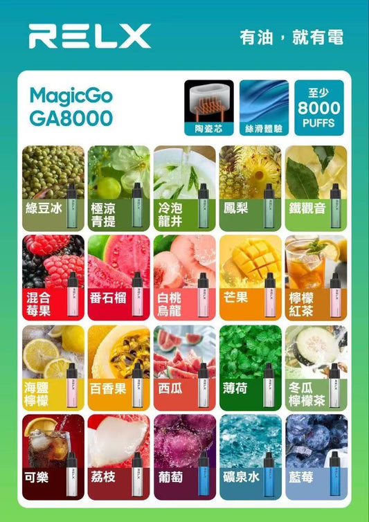 RELX悅刻拋棄式 8000口一次性電子煙 新品拋棄式-VAKA糖果雲煙館