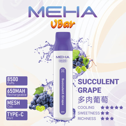 MEHA魅嗨拋棄式 一次性8500口puffs電子煙 新款魅嗨小白條電子煙-VAKA糖果雲煙館