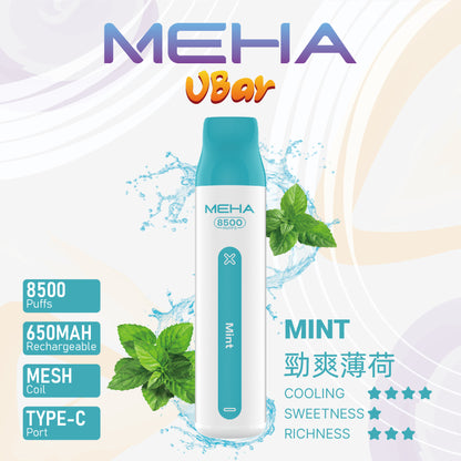 MEHA魅嗨拋棄式 一次性8500口puffs電子煙 新款魅嗨小白條電子煙-VAKA糖果雲煙館