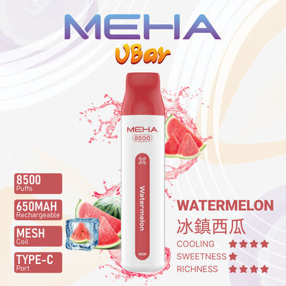 MEHA魅嗨拋棄式 一次性8500口puffs電子煙 新款魅嗨小白條電子煙-VAKA糖果雲煙館