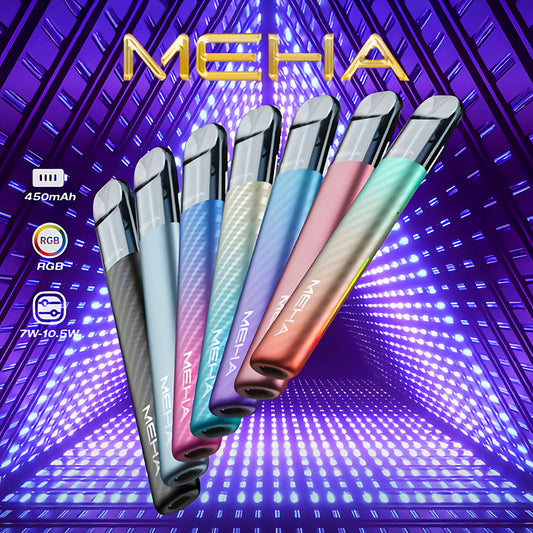 新品上市-MEHA魅嗨五代主機-三檔可調節功率煙桿-兩側帶氛圍燈-VAKA糖果雲煙館