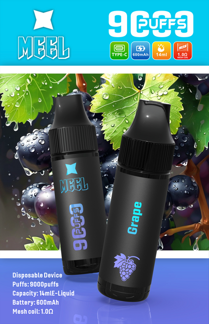 Meel 9000口拋棄式 新款puffs電子煙 9種口味-VAKA糖果雲煙館