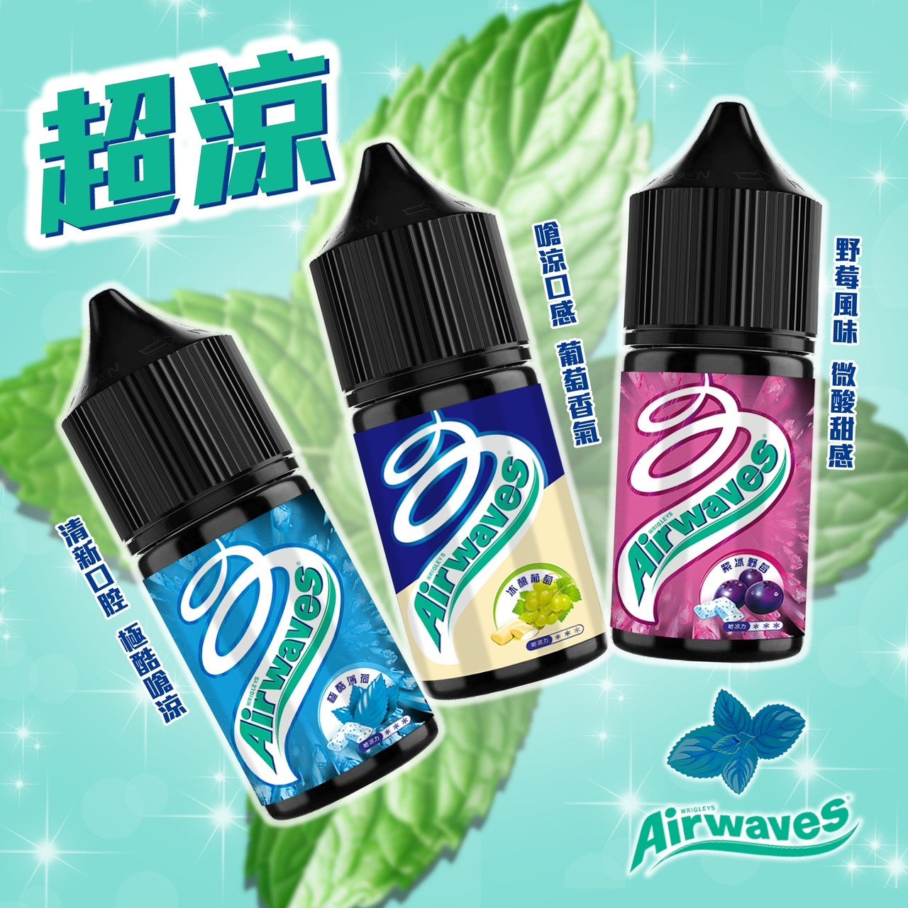 Airwaves超涼口香糖系列30ML|小煙油 -VAKA糖果雲煙館