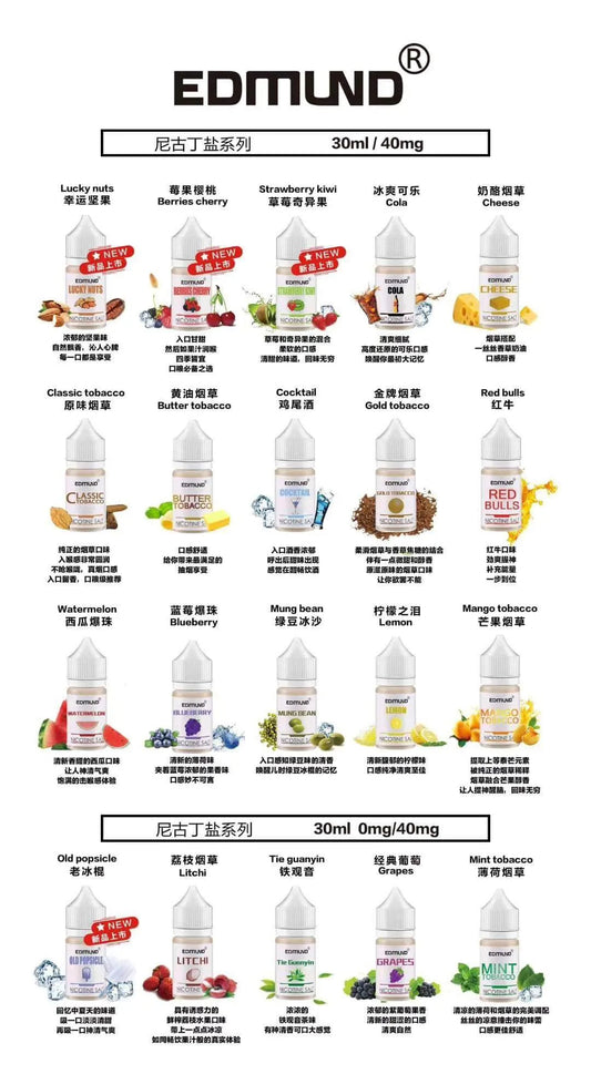 🌬️歐姆丁鹽小煙油 30ML-40MG 電子煙油-VAKA糖果雲煙館